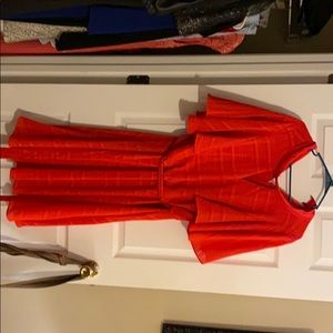 Elegant red sheer dress